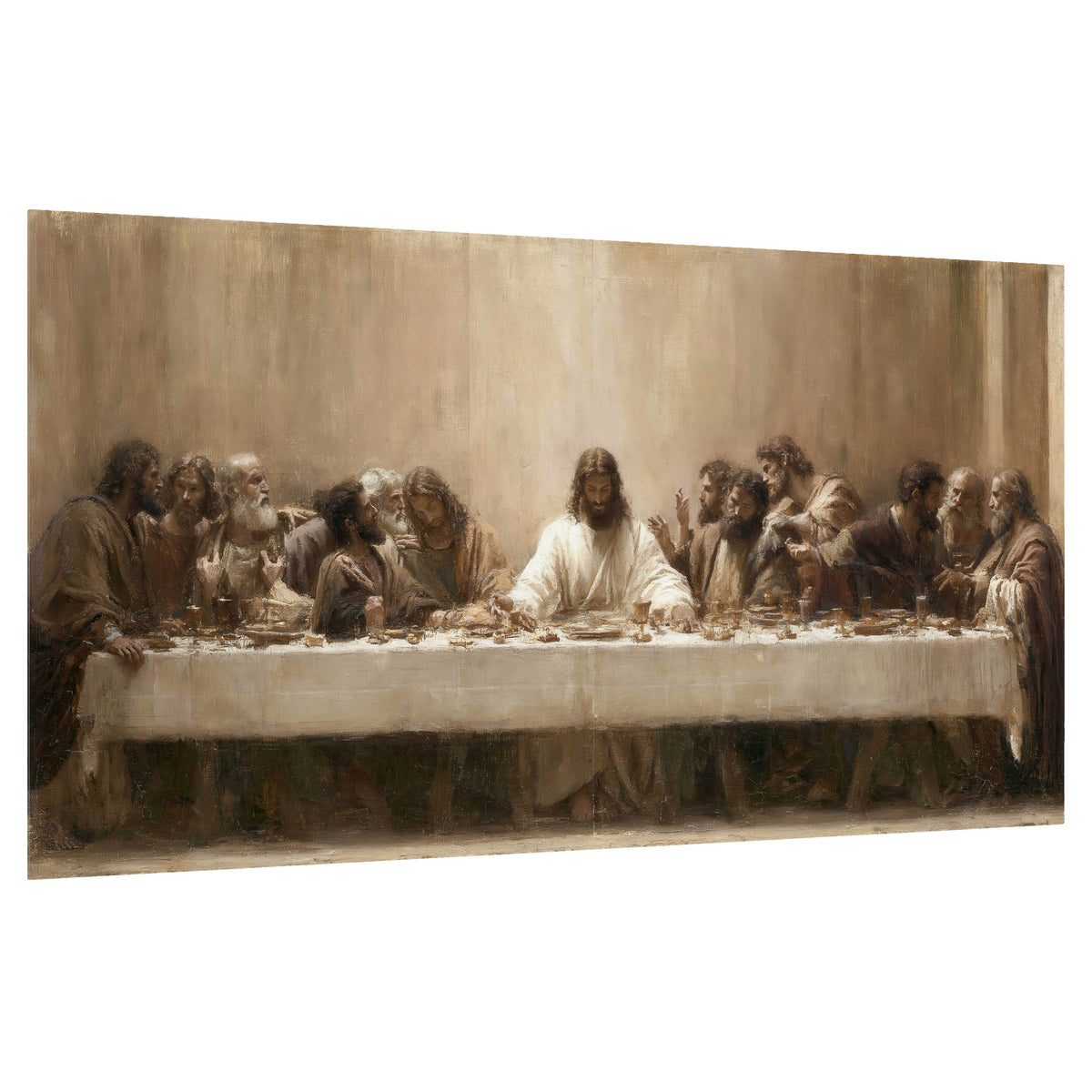 Sepia Last Supper oil painting poster print on a white background