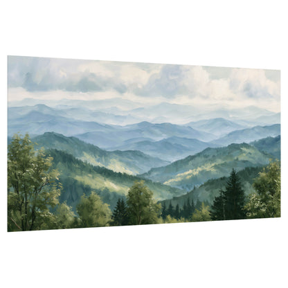 Smoky mountain vista painting poster print on a white background