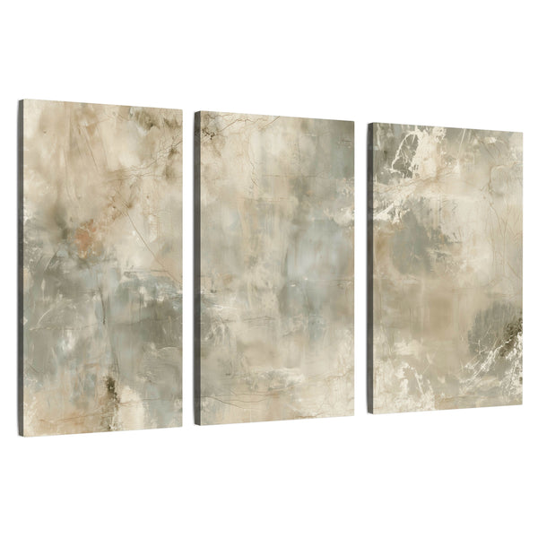 Neutral Marble Abstract Wall Art – Beige and Sage Textured Painting