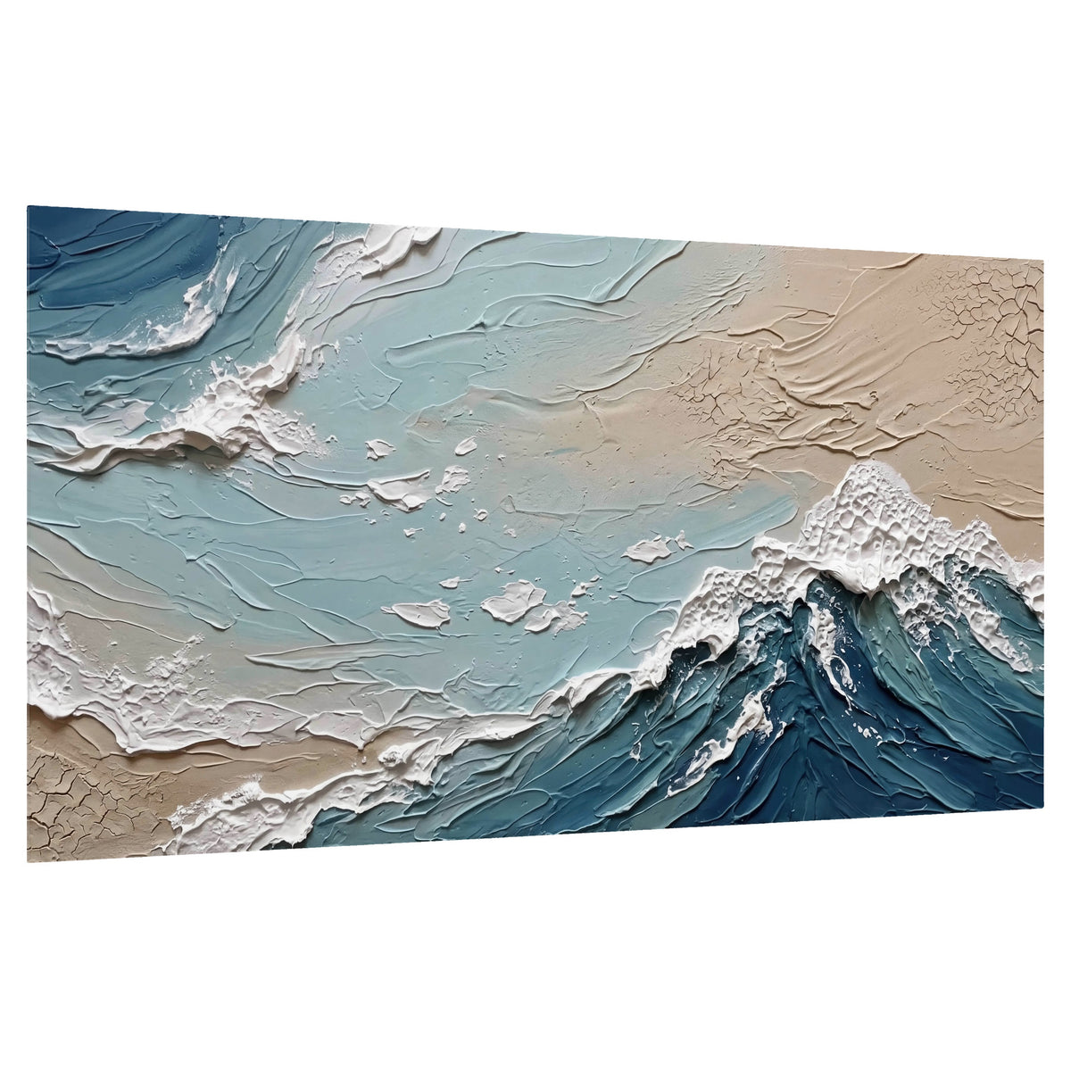 Textured ocean wave painting poster print on a white background