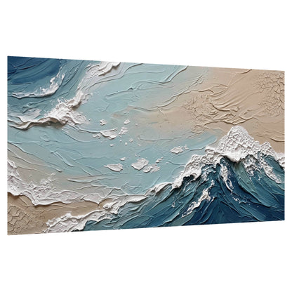 Textured ocean wave painting poster print on a white background
