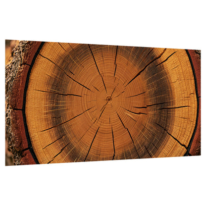Tree ring wood slice art poster print on a white background