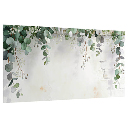 Watercolor eucalyptus greenery painting poster print on a white background