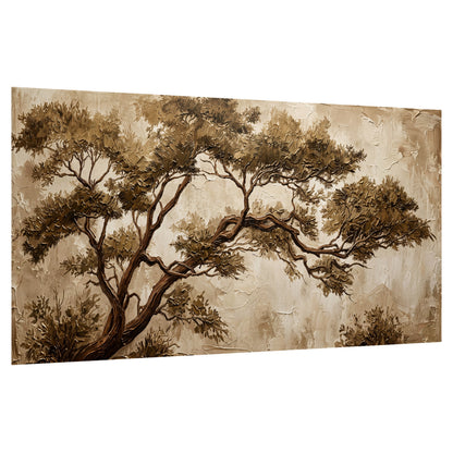Sepia tree textured painting poster print on a white background