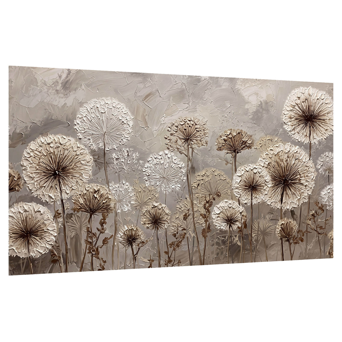 Textured dandelion painting poster print on a white background
