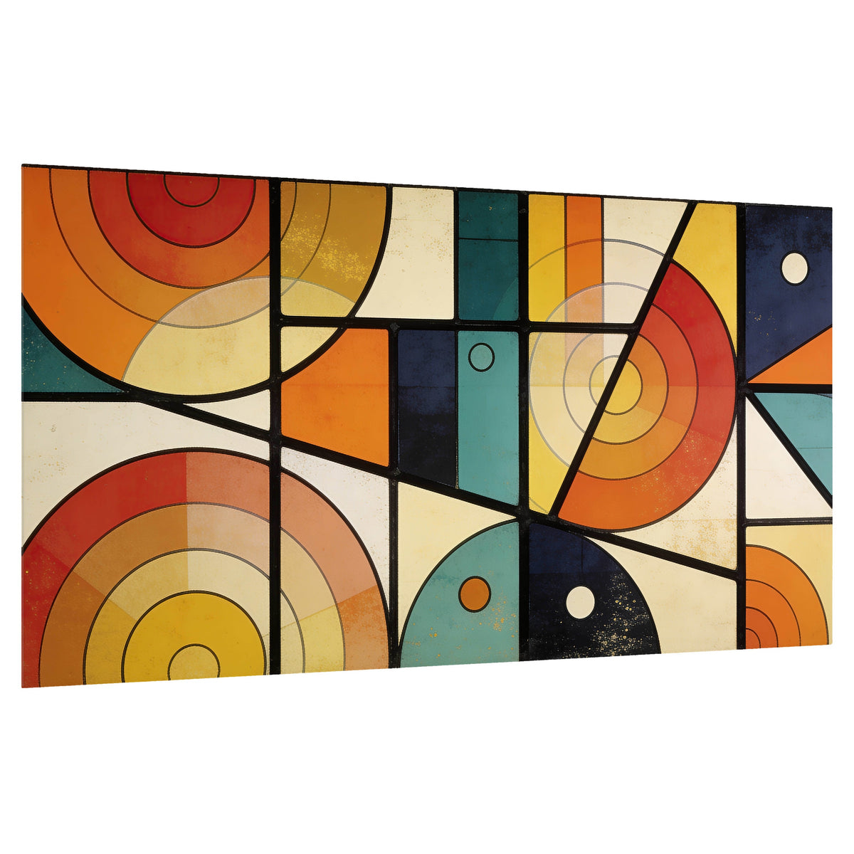 Mid century geometric abstract painting poster print on a white background