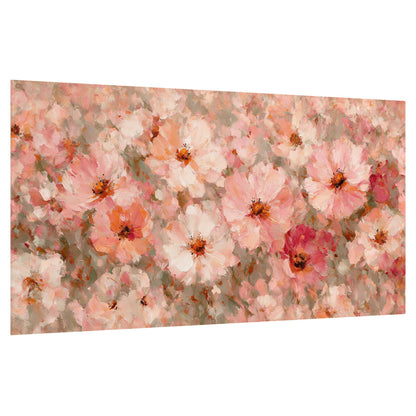 Blush pink flowers painting poster print on a white background