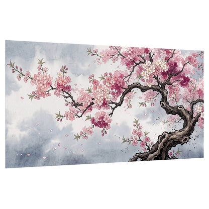 Cherry blossom tree painting poster print on a white background