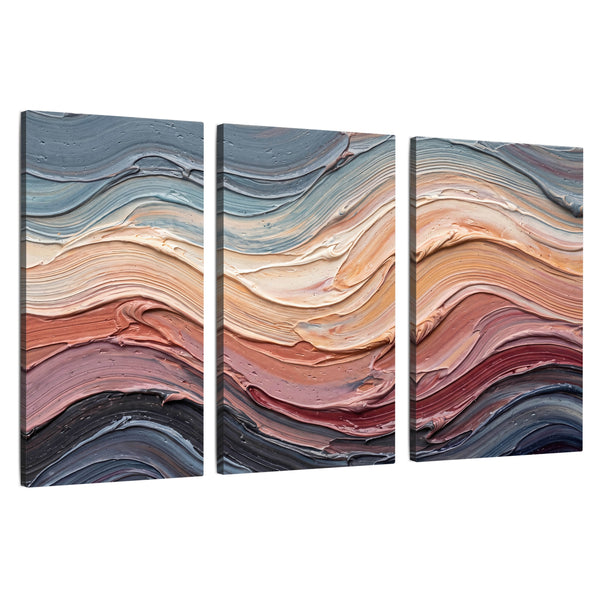 Pastel Waves Textured Abstract Wall Art – 3D Flowing Paint Painting