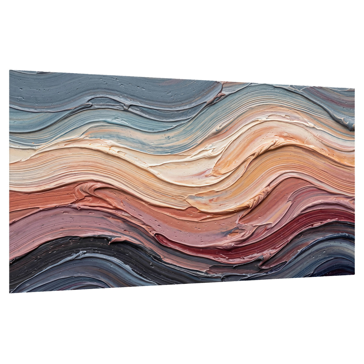 Pastel waves textured abstract painting poster print on a white background