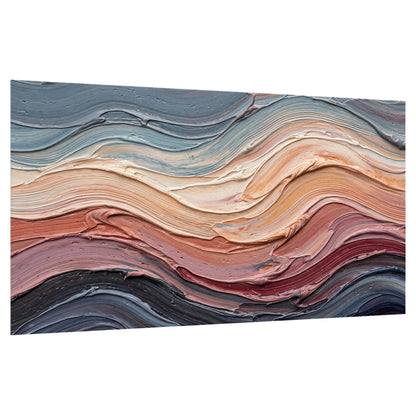 Pastel waves textured abstract painting poster print on a white background