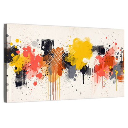 Paint splash abstract painting stretched canvas wall art on a white background