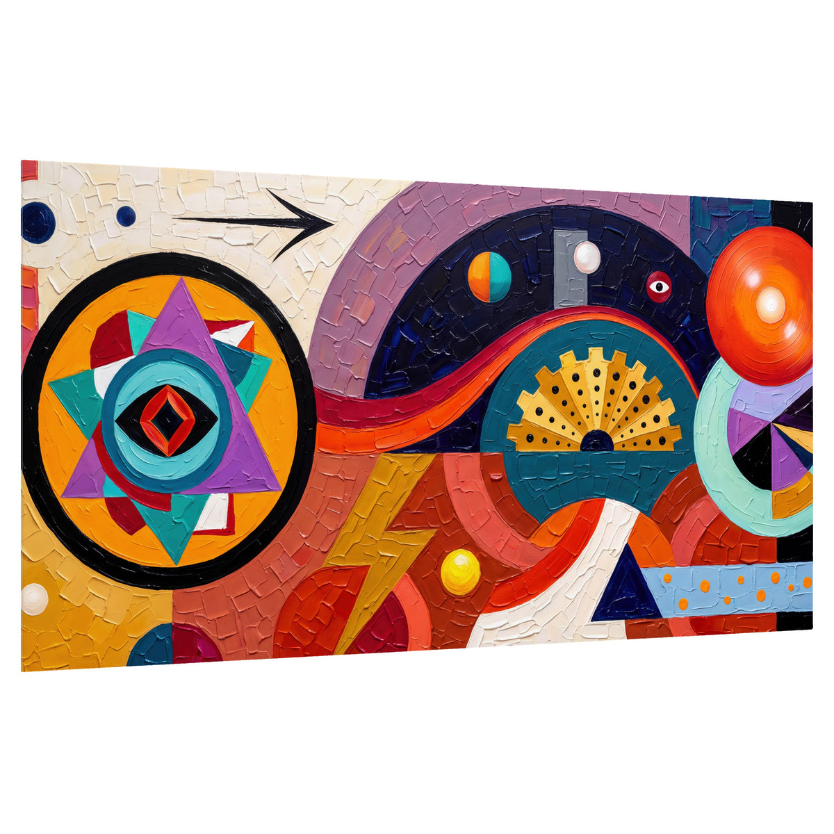 Bold boho geometric painting poster print on a white background