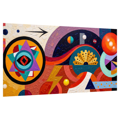Bold boho geometric painting poster print on a white background