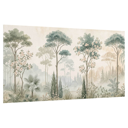 Vintage chinoiserie forest painting poster print on a white background