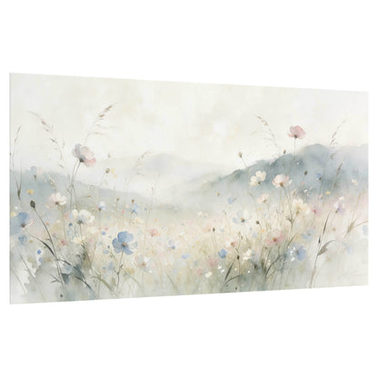 Watercolor wildflower meadow painting poster print on a white background