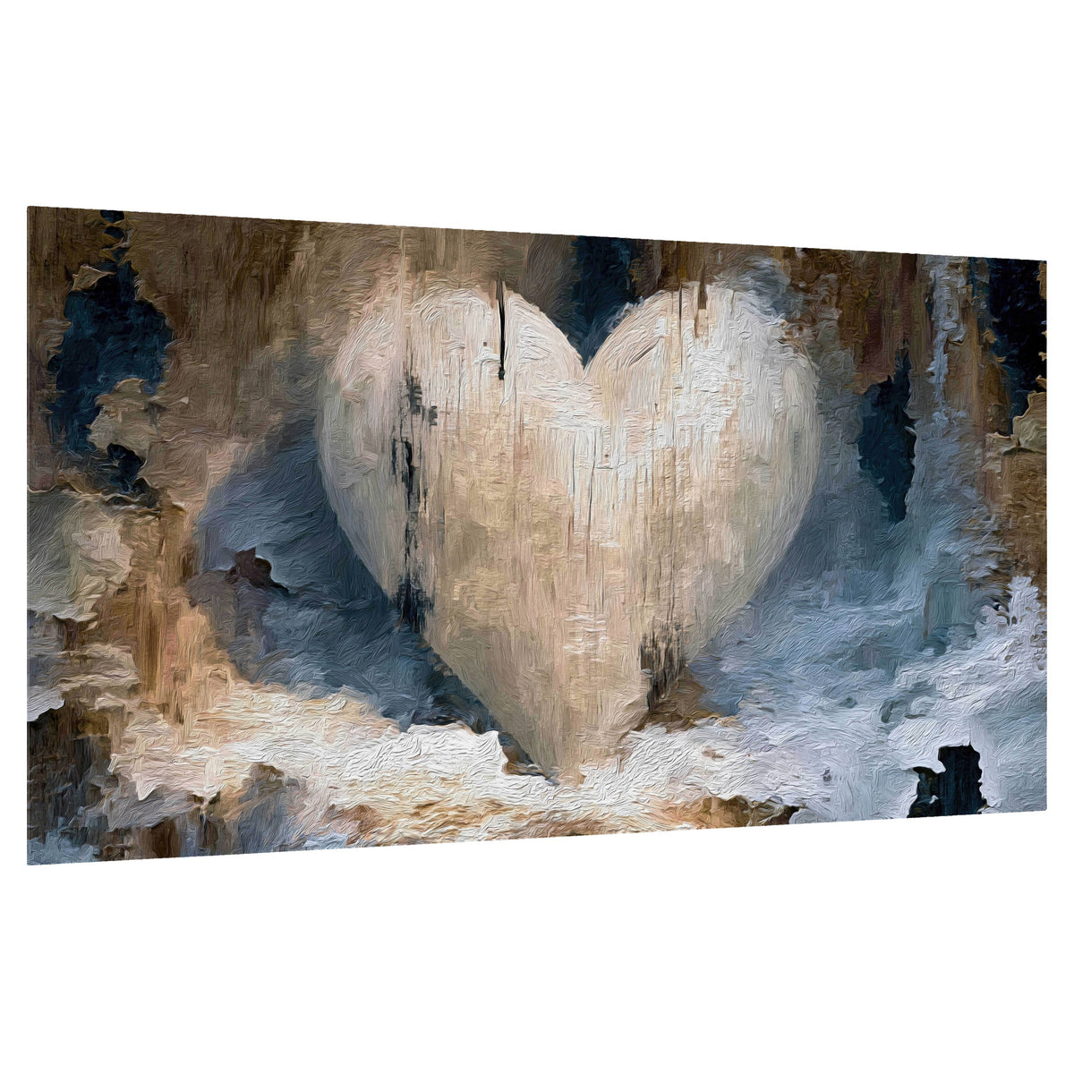 Rustic heart abstract painting poster print on a white background