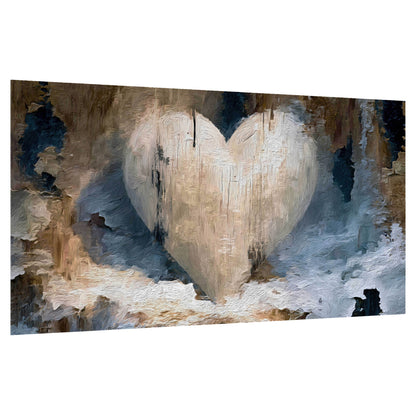 Rustic heart abstract painting poster print on a white background