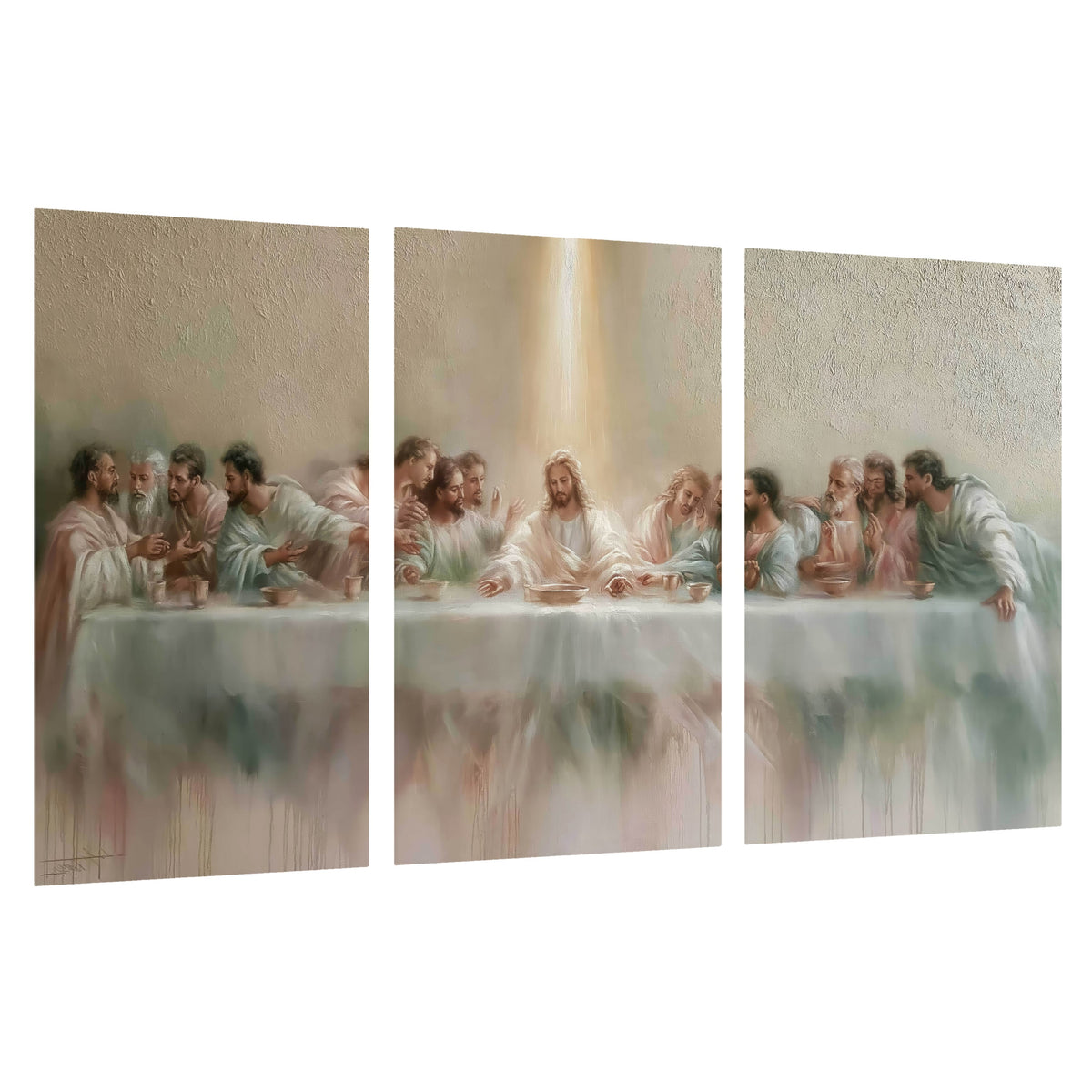 The Last Supper painting set of 3 poster prints on a white background