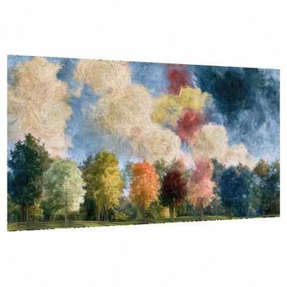 Swirling sky tree painting poster print on a white background