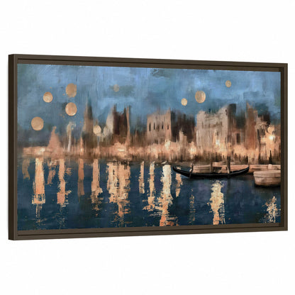 Venice twilight painting framed canvas wall art on a white background