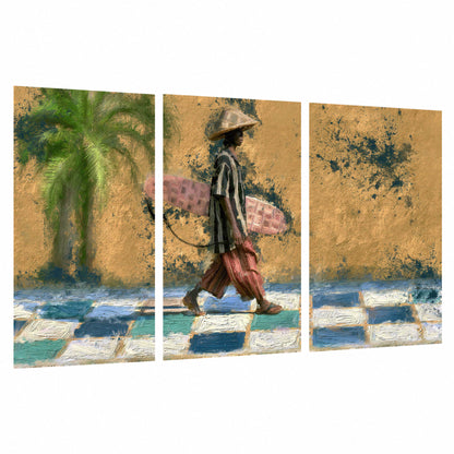 Surfer street painting set of 3 poster prints on a white background
