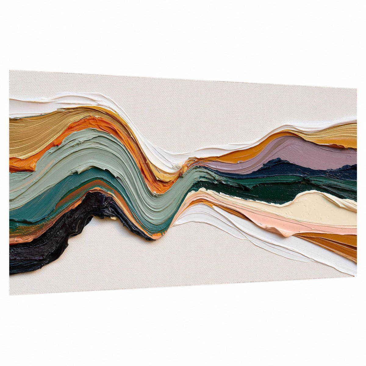 Textured abstract waves painting poster print on a white background