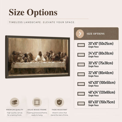 Sepia Last Supper oil painting framed canvas wall art size options