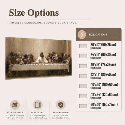 Sepia Last Supper oil painting poster print size options