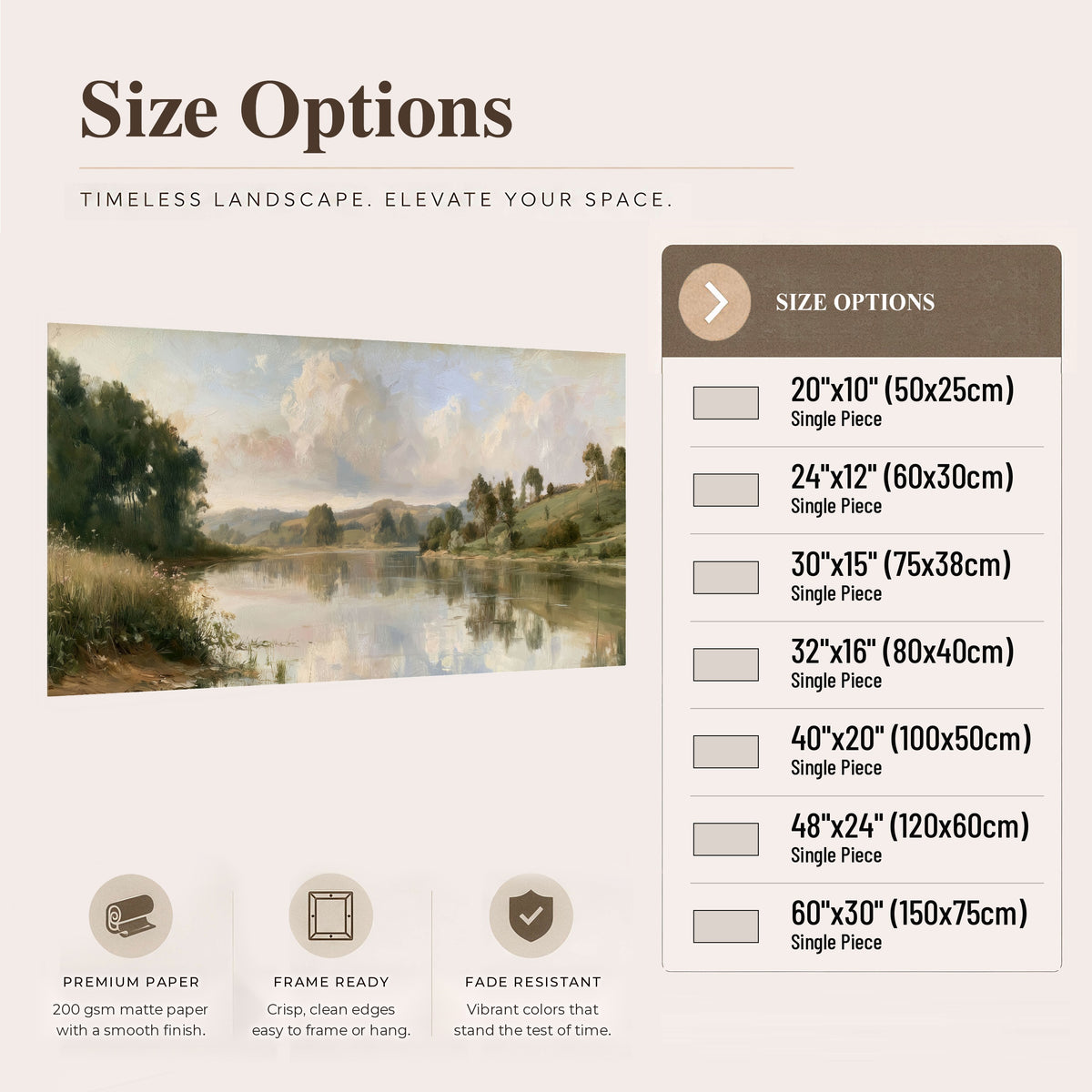 Summer river countryside painting poster print size options
