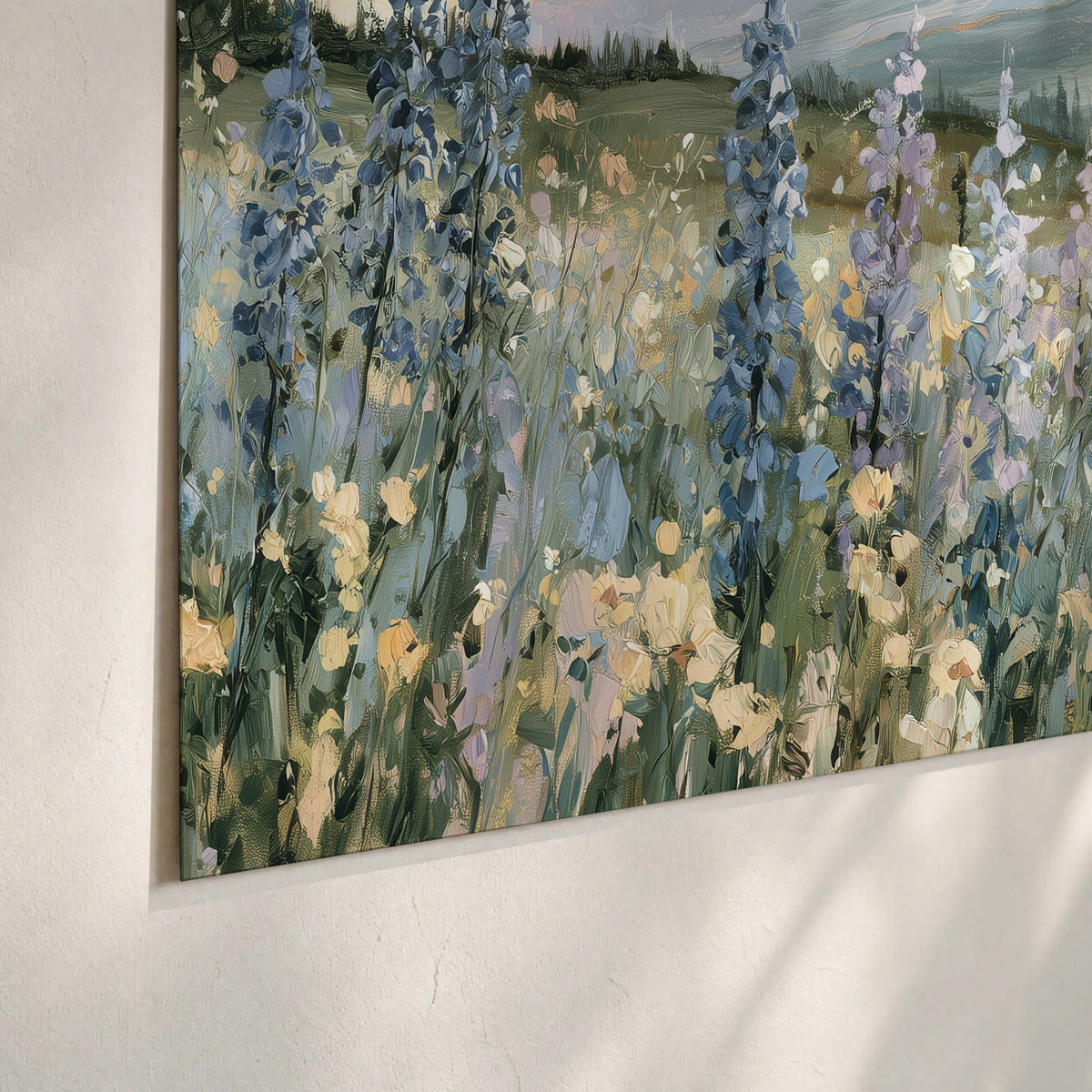 Mountain wildflower valley painting poster print close-up on matte paper