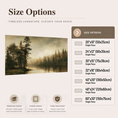 Sepia river forest painting poster print size options