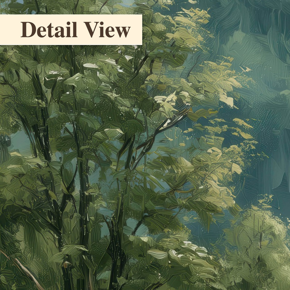 Smoky mountain vista painting detail close-up