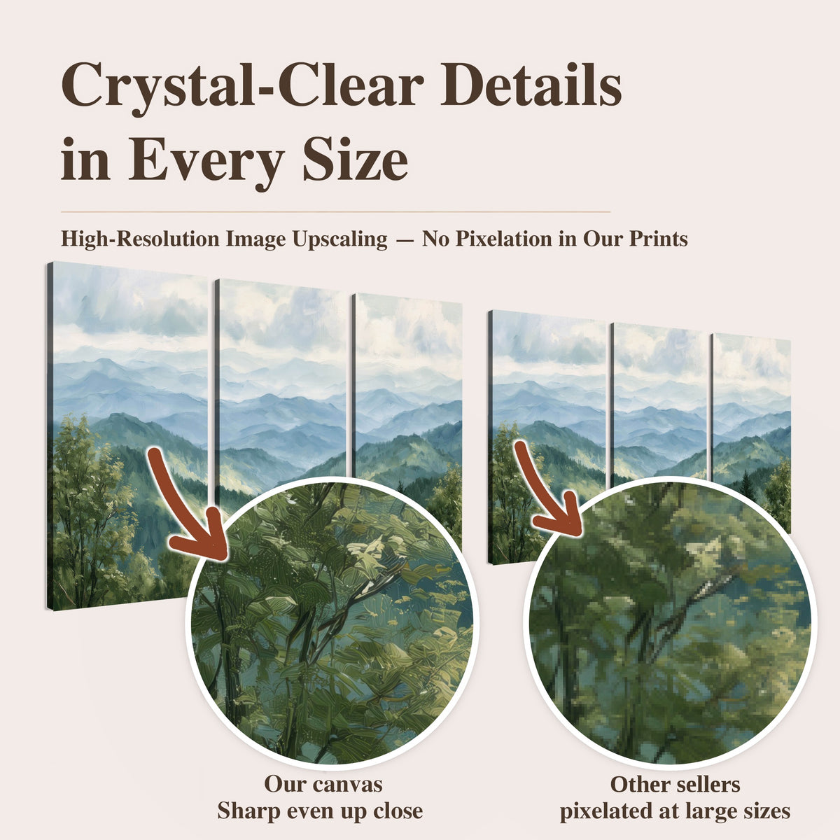 Smoky mountain vista painting high-resolution print quality comparison