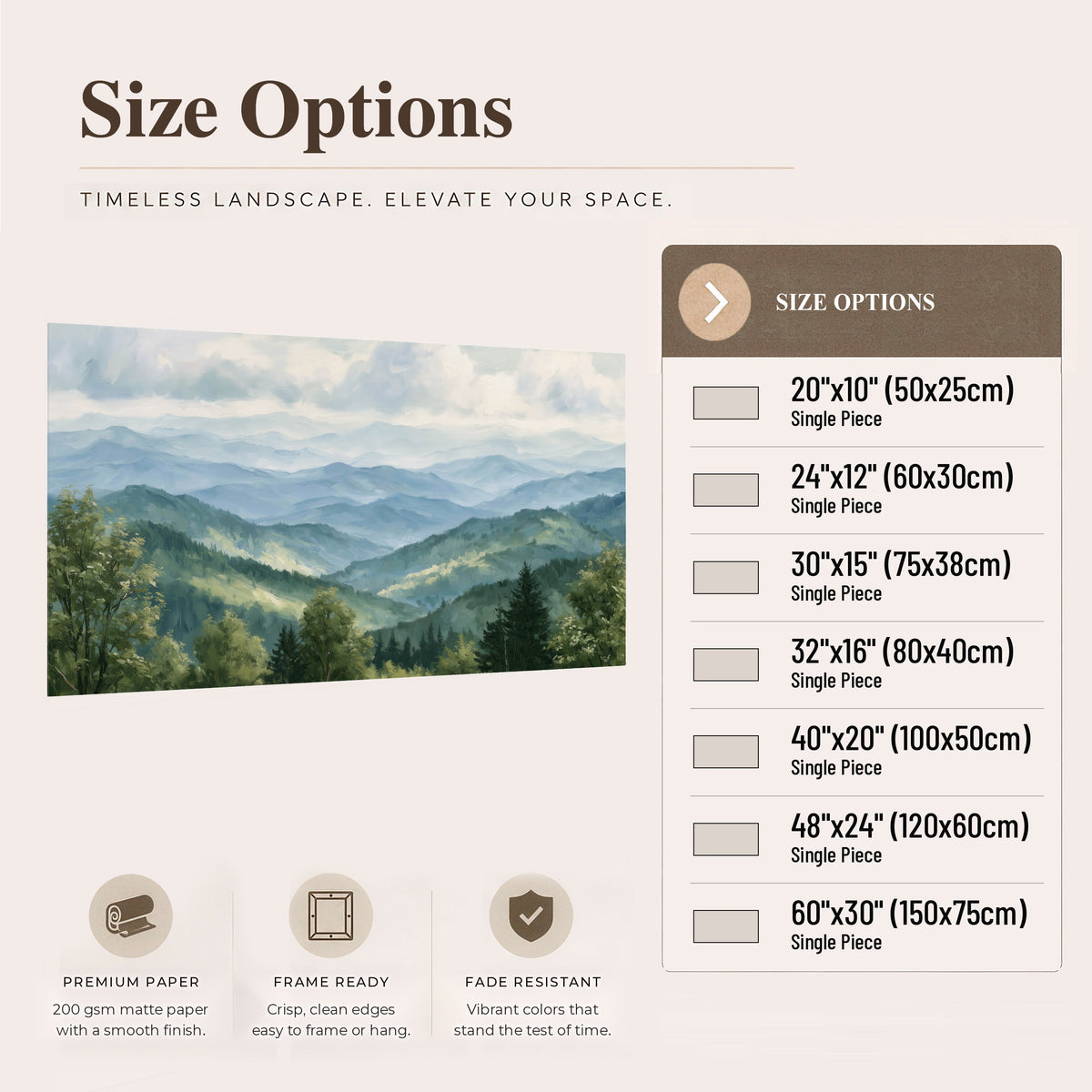 Smoky mountain vista painting poster print size options