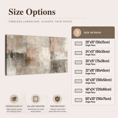 Blush and taupe abstract painting canvas wall art size options