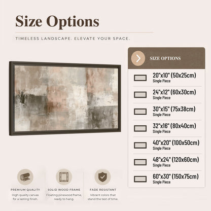 Blush and taupe abstract painting framed canvas wall art size options