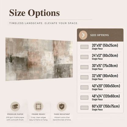 Blush and taupe abstract painting poster print size options