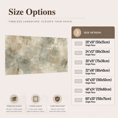 Neutral marble abstract painting poster print size options
