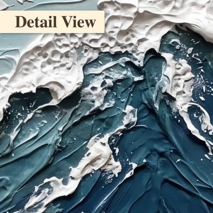 Textured ocean wave painting detail close-up