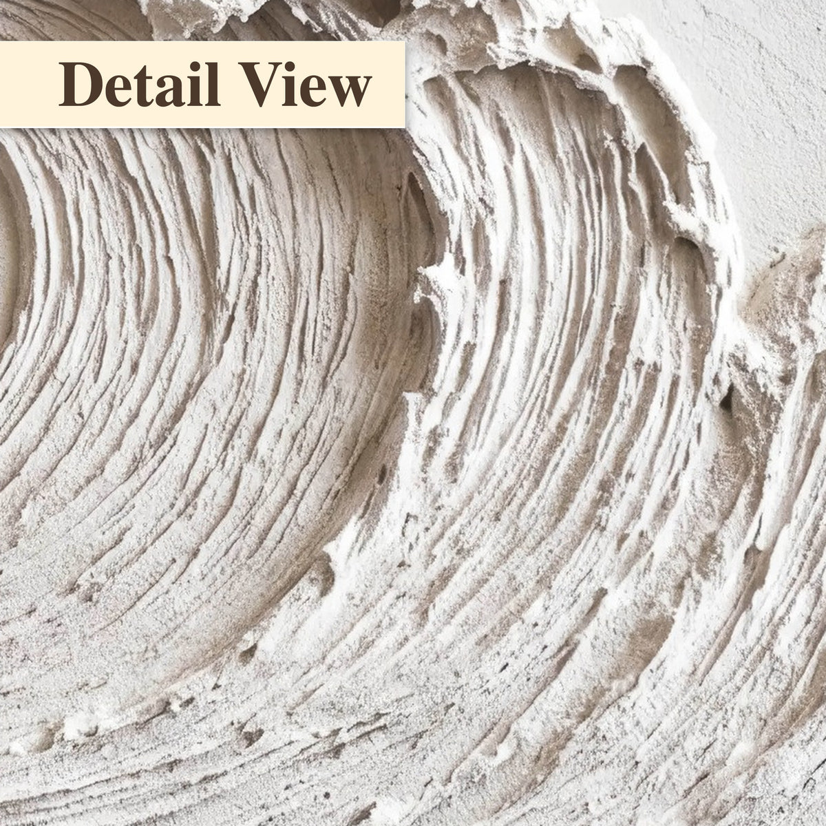 White plaster wave art detail close-up