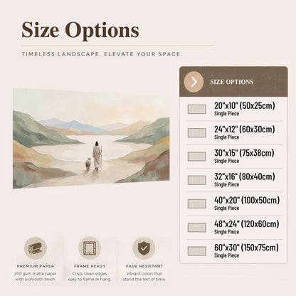 Minimalist Good Shepherd painting poster print size options