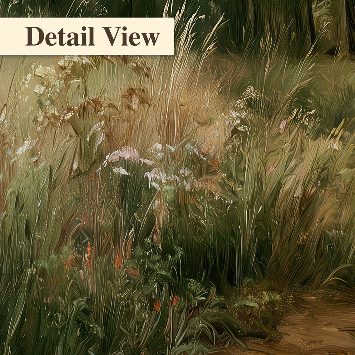 Pastel river valley painting detail close-up