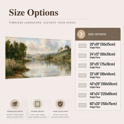 Pastel river valley painting poster print size options
