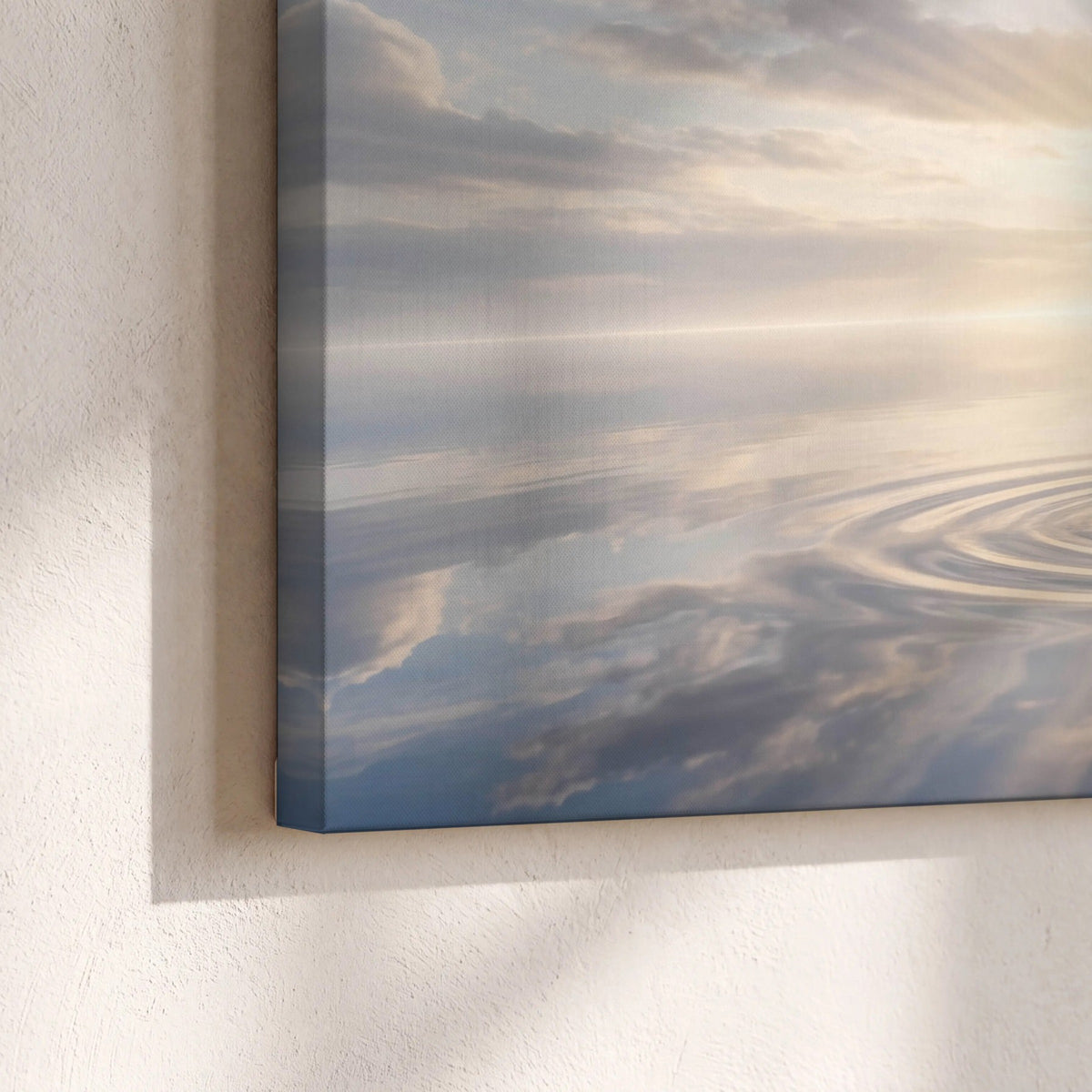 Jesus walking on water painting canvas print close-up showing the gallery-wrapped edge