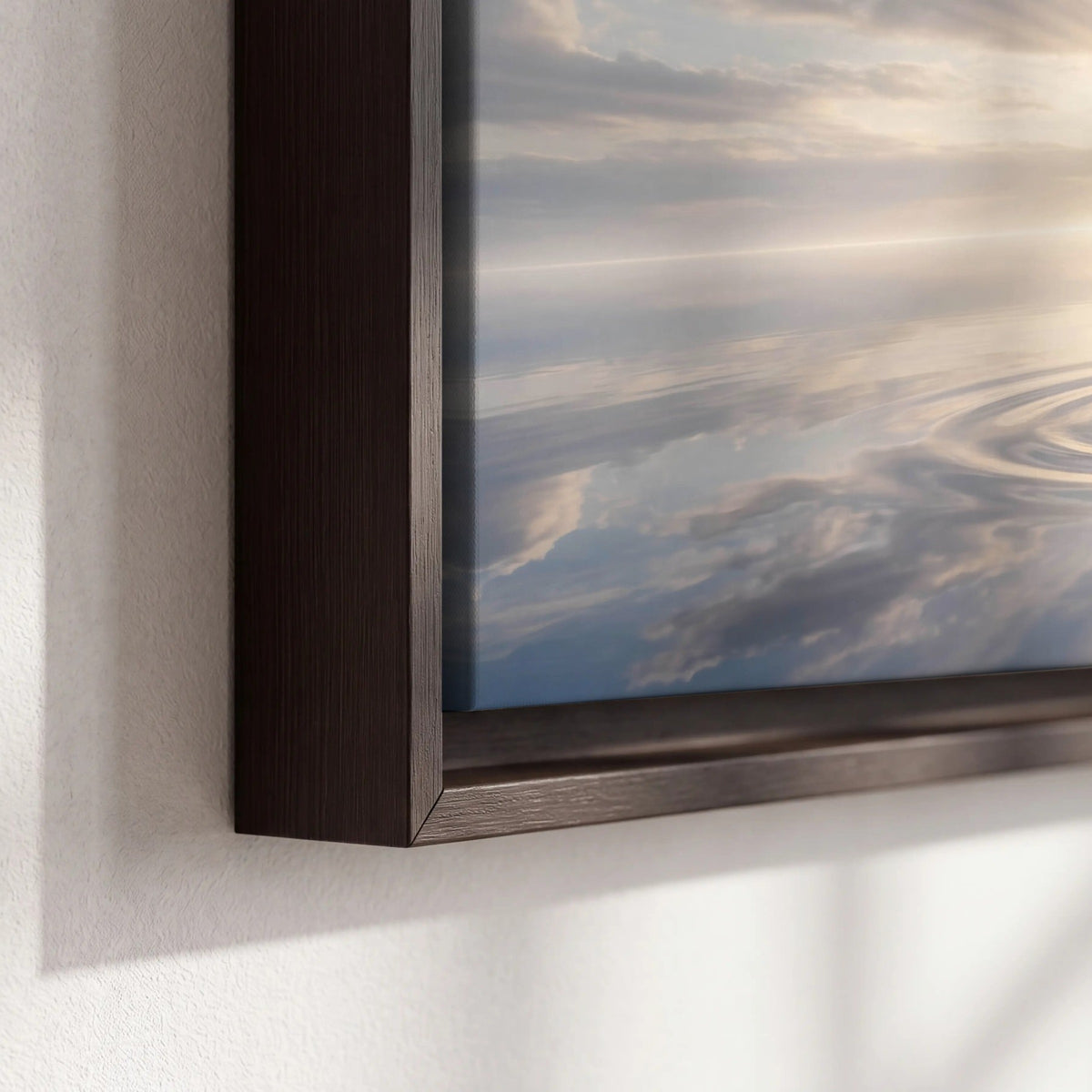 Jesus walking on water painting framed canvas close-up showing the floating frame
