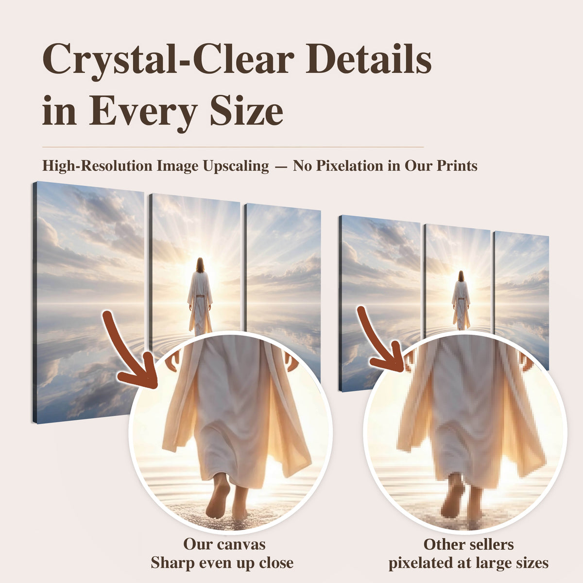 Jesus walking on water painting high-resolution print quality comparison