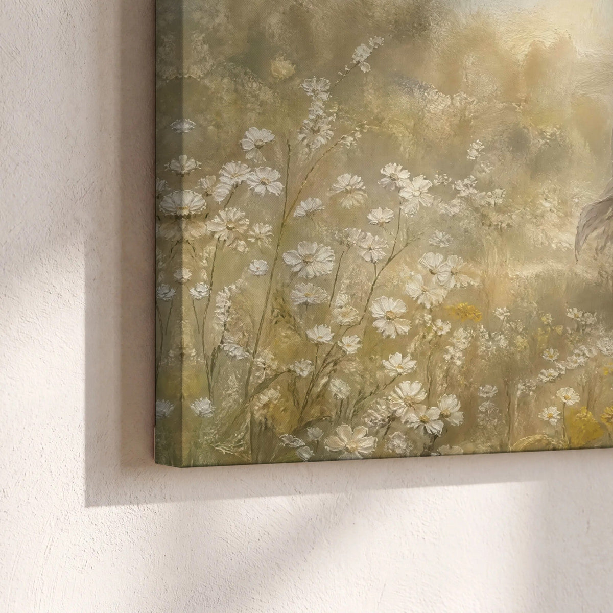Jesus and the lamb painting canvas print close-up showing the gallery-wrapped edge