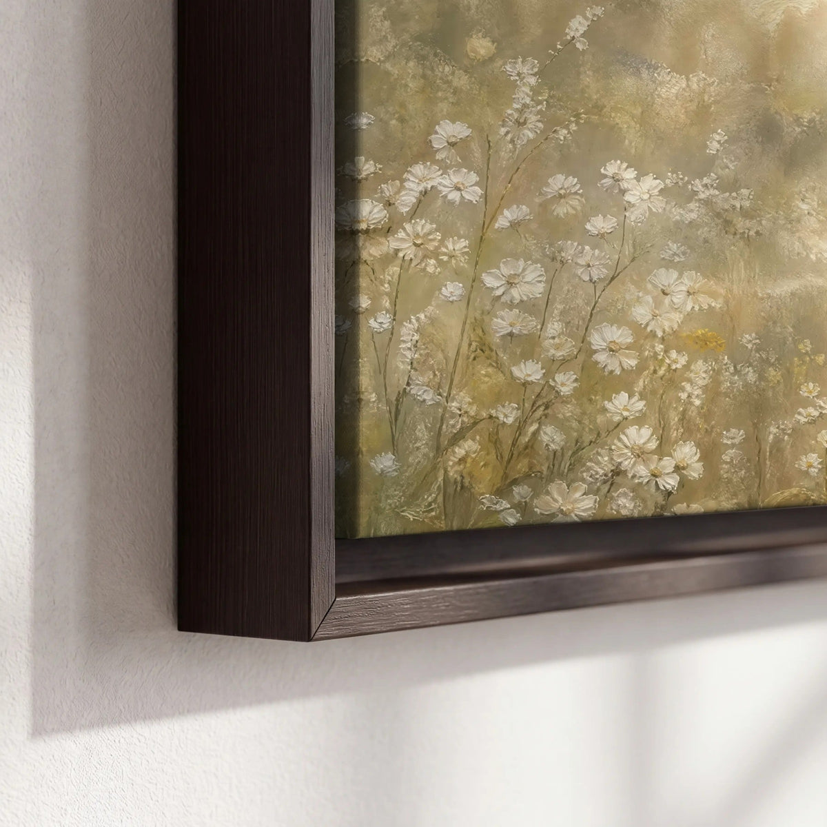 Jesus and the lamb painting framed canvas close-up showing the floating frame