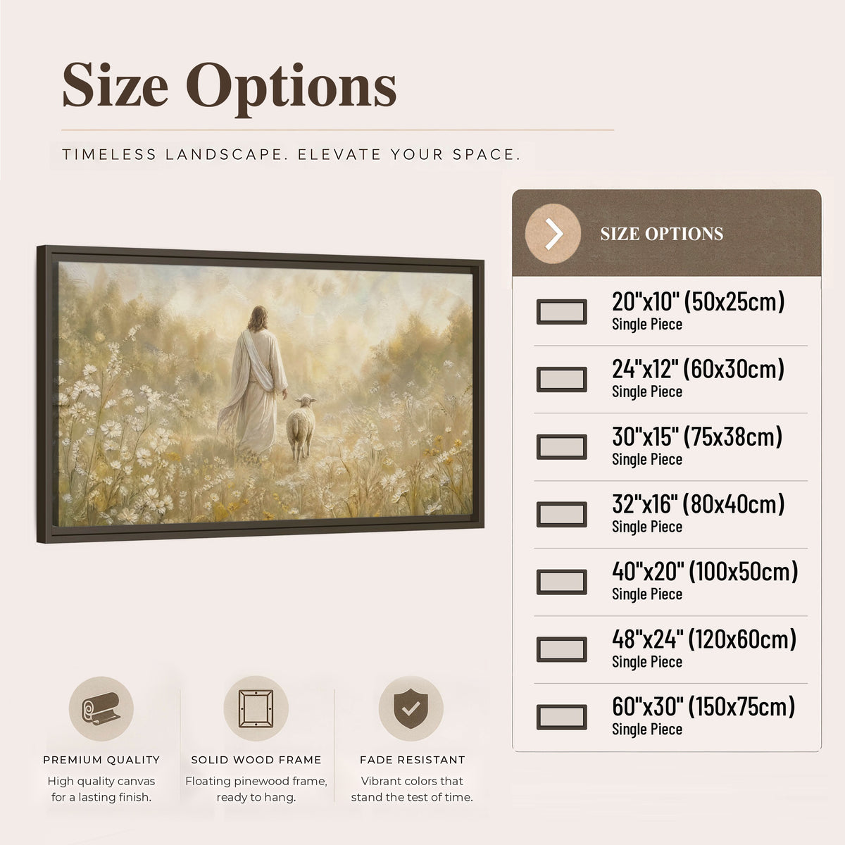 Jesus and the lamb painting framed canvas wall art size options